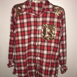 Sequin flannel